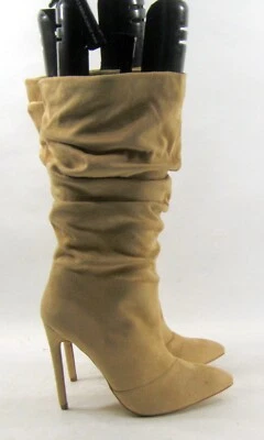 LILIANA Skintone 4.5" Stiletto tacón alto punta puntiaguda media pantorrilla Bota MUJERES Talla 7 Foto 1 de 4