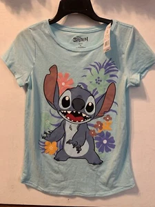 Disney Lilo And Stitch Aqua Mist Shirt JRs Size XL Alien 626 Movie Hawaii - Picture 1 of 3