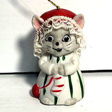 Vintage Jasco Cat Kitten Christmas Bell Ornament