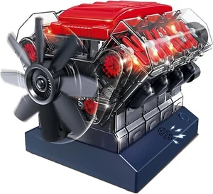 Complete V8 Mini Engine Kit - Realistic Sounds, Fun STEM Challenge for Ages 12+ - Picture 1 of 11