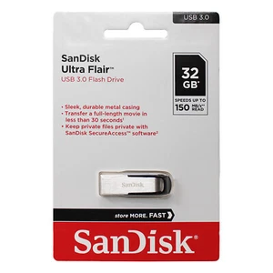 SanDisk Ultra Flair 32GB USB 3.0 Flash Drive - SDCZ73-032G-G46, Black - Afbeelding 1 van 5