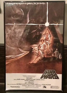 1977 Star Wars Poster, STORED FLAT in Frame - 1993 15th Anniversary Print ZigZag - Picture 1 of 9