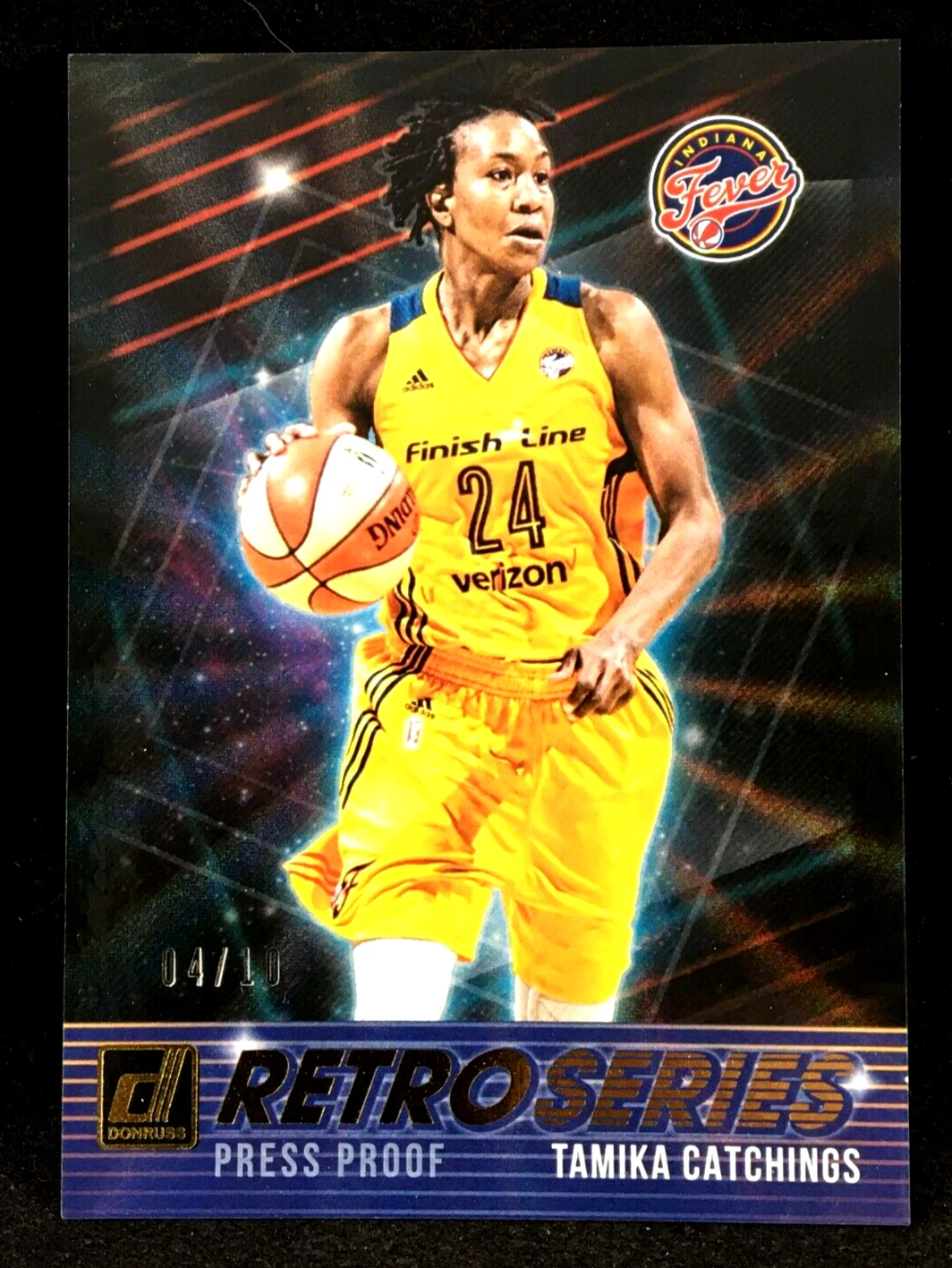 Tamika Catchings 2019 Panini Donruss WNBA GOLD LASER /10 Retro Series #9 Fever