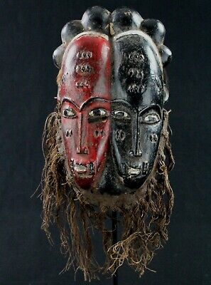 Arte Africana Tribal - Máscara Baule Doble Cara - Madera Pintados - 24 CMS • 186.88€