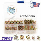 Us 6-10Mm Hose Clamp Assortment Kit Steel Spring Clip Water Fuel Tube Pipe 75Pcs