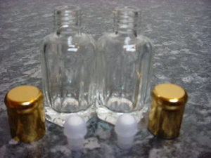 2 x 3ml Empty Glass Bottles For Perfume Fragrance Oil Scents Pocket Itr Attar - Picture 1 of 1
