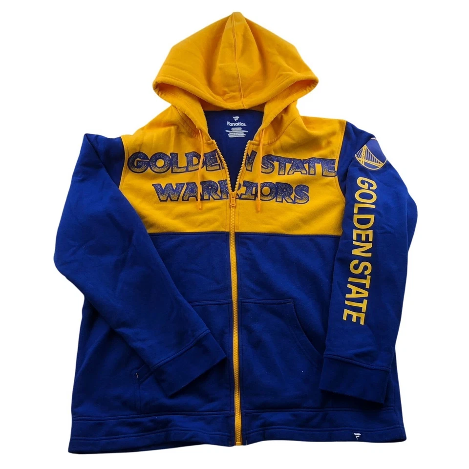 Golden State Warriors Fanatics Mens Hoodie XL Full Zip Basketball Varsity Jacket - Image 1 of 4