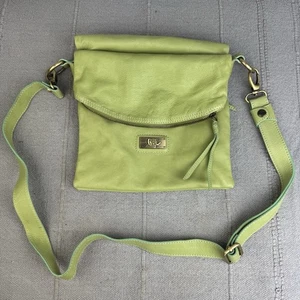 Avorio Green Leather Flap Crossbody Bag Made Italy - Picture 1 of 10
