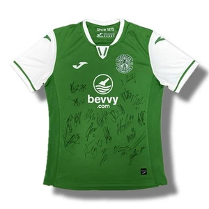 Squad Signed HIBERNIAN FC 2024/25 Football Home Shirt Hibs - COA & Photo Proof - Picture 1 of 7
