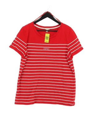 Camiseta básica Esprit para mujer XXL roja a rayas 100 % algodón manga corta cuello redondo Foto 1 de 4
