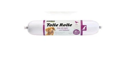 Anibio 8 x Tolle Rolle Ente 400g Nassfutter Hunde m Apfel Feldsalat Getreidefrei - Bild 1 von 3