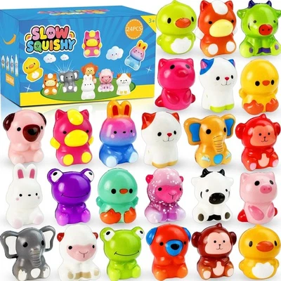 24 PIEZAS Juguetes blandos para animales, Bolsa de regalos de Halloween rellenos para niños, Squishy de levantamiento lento Foto 1 de 4