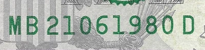 June 21, 1980 Birthday / Anniversary Date Note Fancy Serial $5 Five Dollar Bill - Image 1 of 4