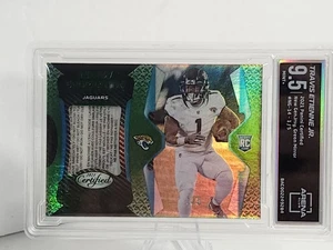 2024 Panini Certified Travis Etienne Laundry Tag Patch 1/5 Green Mirror - AC 9.5 - Picture 1 of 5