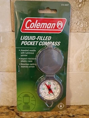 Компас карманный заполненный жидкостью Coleman, новый в упаковке. 814-650T - Изображение 1 из 3