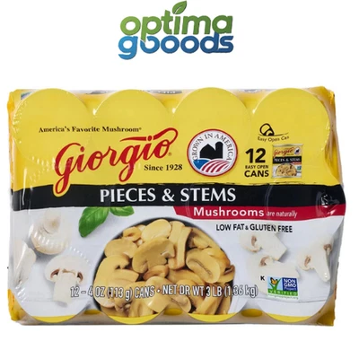 Piezas y tallos de hongos Giorgio latas de 4 oz - paquete de 12. Envío gratis Foto 1 de 4