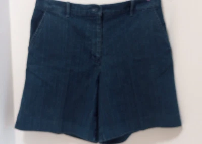 Pantalones cortos de jean Kim Rogers azules para mujer talla 12 botones y cintura elástica Foto 1 de 4