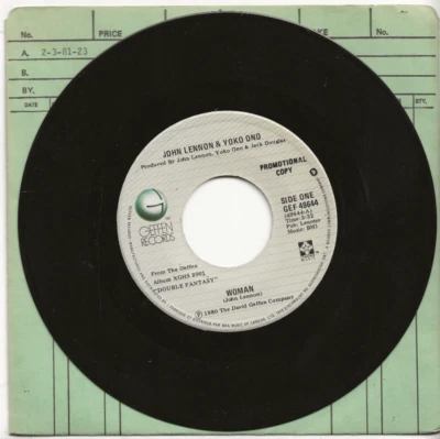 JOHN LENNON YOKO ONO WOMAN VERY RARE CANADA PROMO SINGLE - Image 1 of 2