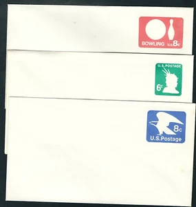 Stamped Envelopes (3)...2 x 8 Cent and 1 x 6 Cent - Picture 1 of 1