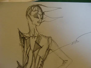 vintage Funky, Hip, Fashion Drawing: Triangle eyes, mostly top - Picture 1 of 2