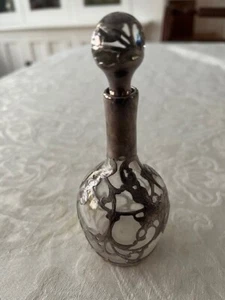 Rare, Victorian, .999/1000 Silver, Overlay, English Perfume Bottle - Picture 1 of 6