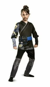 Overwatch Hanzo Deluxe Child Halloween Costume Jumpsuit Belt Tattoo Sleeve sz M - Picture 1 of 1
