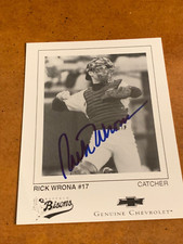 1995 Buffalo Bisons Autographed Signed Baseball Team Issue Rick Wrona