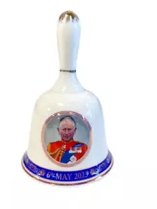 King Charles III Coronation Ceramic Bell - Gold plated - Picture 1 of 1