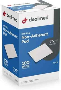 Sterile Non-Adherent 2" X 3" Gauze Pads | Non-Adhesive Wound Dressing, Highly Ab - Picture 1 of 7