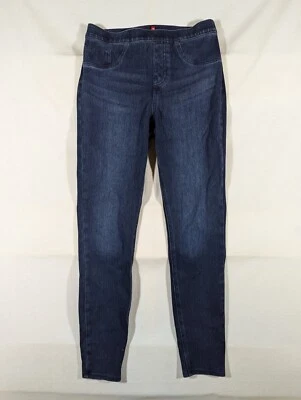 Pantalones de mezclilla Spanx para mujer pequeños jegging tobillo barriga moldeando lavado oscuro azul Foto 1 de 4