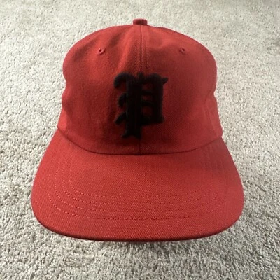 Vtg Polo Ralph Lauren Hat Cap Adult Red Adjustable Leather Strap Old English 90s - Image 1 of 4