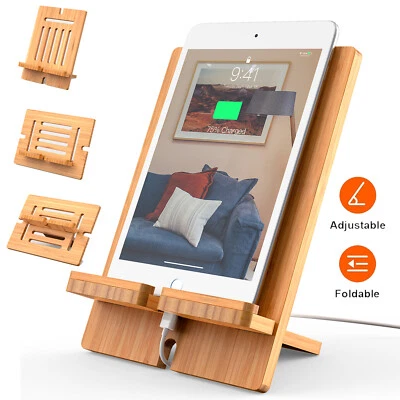 Tablet Stand Desk Holder Adjustable Cell Phone Holder Foldable Desktop for iPad - Image 1 of 4