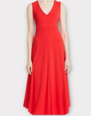 Donna Karan Women’s Dress Small Cascade Sleeveless Maxi Midi Bias Cut Fire NWT - Image 1 of 4