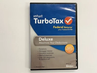 Turbotax Deluxe 2013 Federal Returns Plus E-File (Win/Mac) FREE SHIPPING  (LN) - Image 1 of 4
