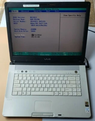 Sony VAIO PCG-7N2L 2GB RAM 100GB HDD WIFI BIOS TESTED - Image 1 of 4
