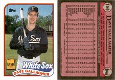 1989 Topps Baseball Card 156 DAVE GALLAGHER ROOKIE CUP CHICAGO WHITE SOX