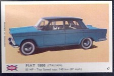 DANDY GUM-MOTOR CARS 1966 (WITH PRINTED IN DENMARK)-#47- FIAT 1800