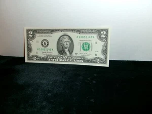 2017-A 2$ K 10852149 A Federal Reserve Miscut Misaligned Errors Uncirculated - Picture 1 of 4