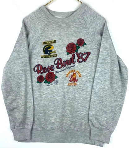Vintage Msw Asu Rose Bowl 87’ Pasadena Crewneck Sweatshirt Medium 1988 Gray Ncaa Cover