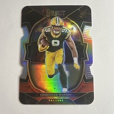 2022 Panini Select - Concourse Black & Red Prizm Die-Cut #53 Christian Watson RC