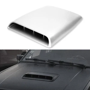 Silver Decorative Air Flow Intake Scoop Bonnet Vent Cover Hood Universal - Picture 1 of 4