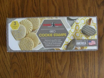 Williams Sonoma Nordic Ware Cast Aluminum Geo Design Cookie Stamps - New - Image 1 of 4