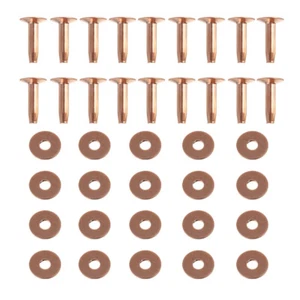 20 Sets DIY Luggage Rivet Tubular Stud Metal Rivet Sets (Rose Gold) - Picture 1 of 12