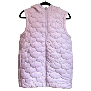 DSG Girls' Hooded Sleeveless Puffer Vest Sz Large Lavender Daydream Fall NEW - Picture 1 of 11
