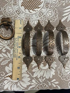 Vintage Hammered Copper Door/Drawer Pulls (5) - Picture 1 of 5