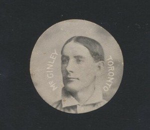 1909-1911 E254 Colgan's Chip Baseball Card JIM MCGINLEY Toronto Maple Leafs