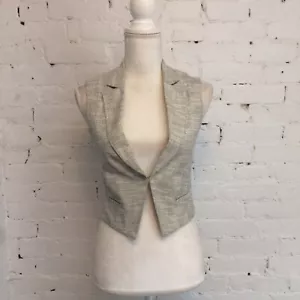 Adam Adam Lippes Cropped Shrunken Weste Schwarz Crosshatch Gr. 0 - Bild 1 von 6