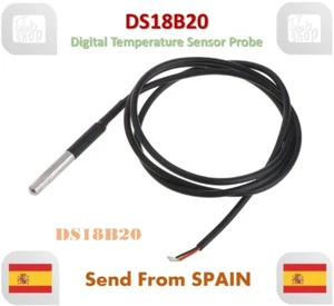 DS18B20 Waterproof Digital Temperature Sensor NTC Thermistor Thermal 1m Cable - Imagen 1 de 8