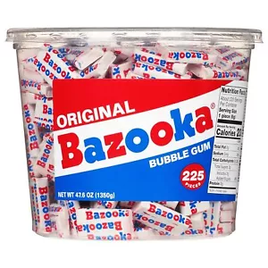 Bazooka Bubble Gum Individually Wrapped Pink Chewing Gum Original Flavor 225 Ct - Picture 1 of 8