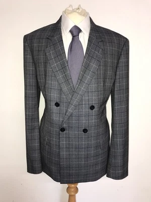 HUGO BOSS - TRAJE DE LANA GRIS AZUL CALCE AJUSTADO PARA HOMBRE - 46 Reg - W38 L30 - BONITO TRAJE Foto 1 de 4